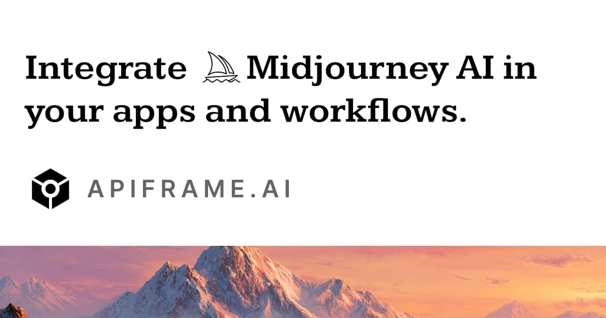 Midjourney Api By Apiframe Image Generation tool preview