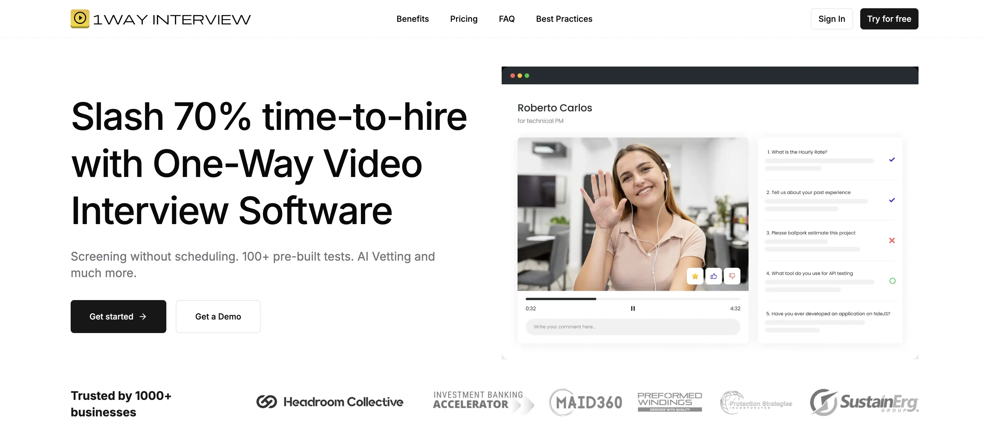 1way Interview Video & Animation tool preview