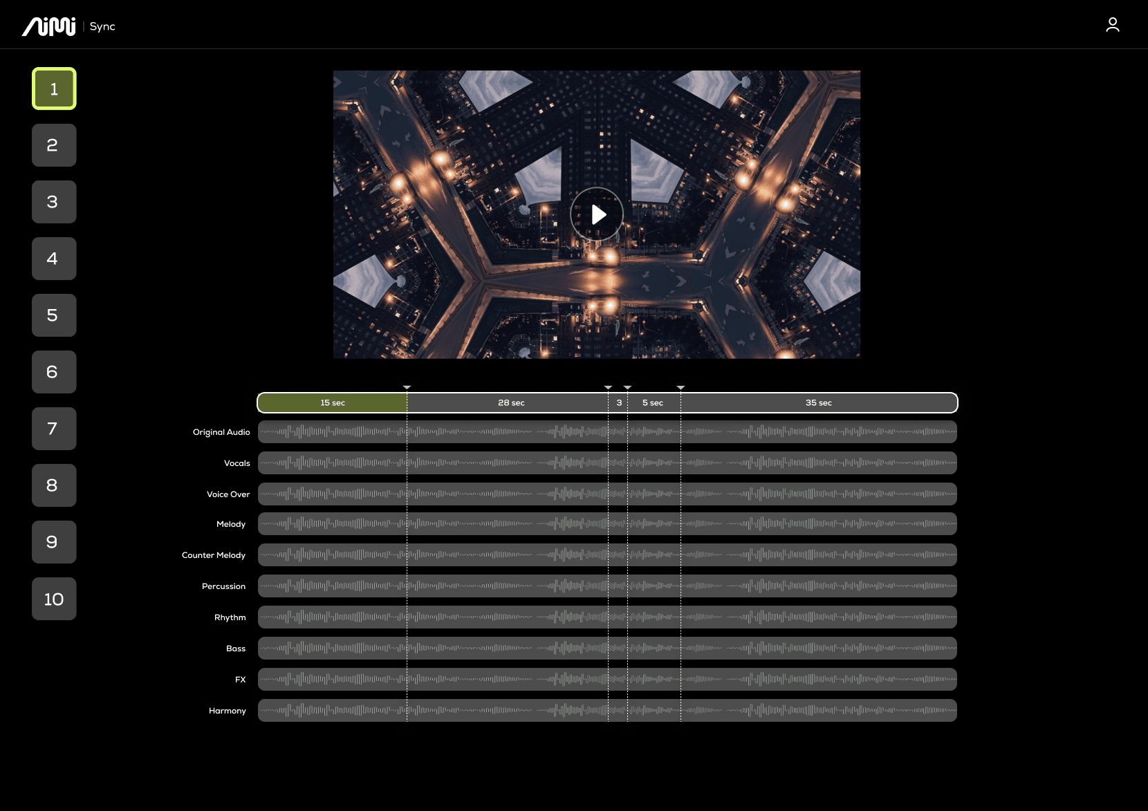 Aimi Sync Video & Animation tool preview